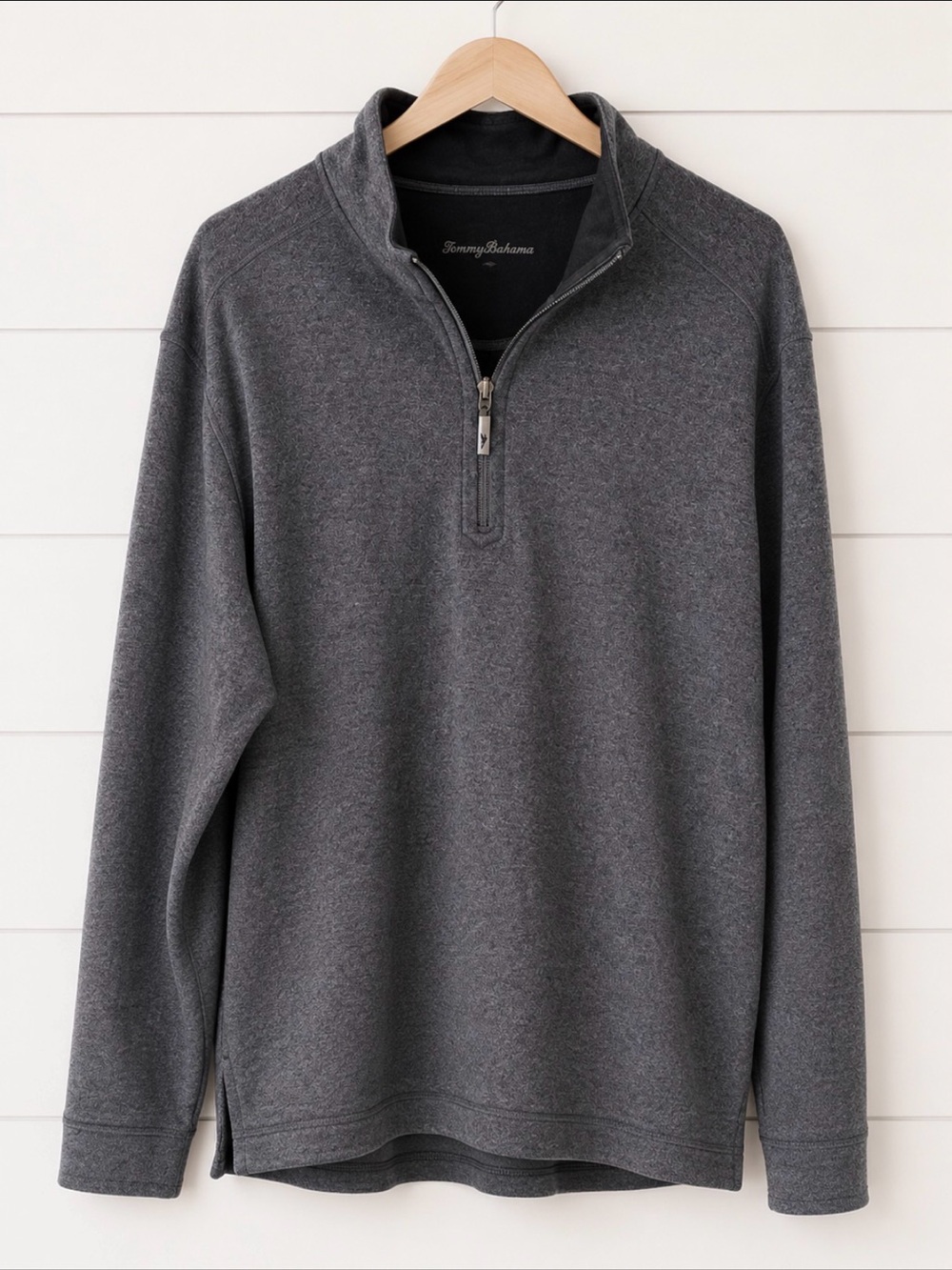Tommy Bahama Men's Dark Charcoal Quarter-Zip Sweater